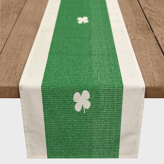 Clover Green Stripes Short 16" x 72" Cotton Twill Runner